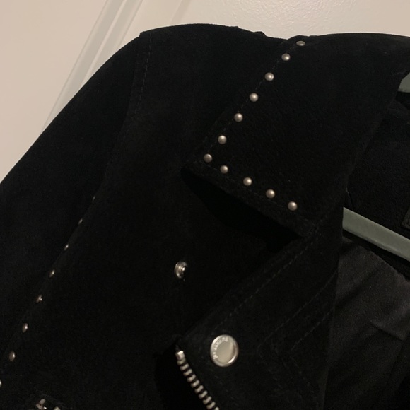 Blank NYC Suede Luxury No Limit Motorcycle "Moto" Style Jacket Black Studded S - Picture 9 of 16